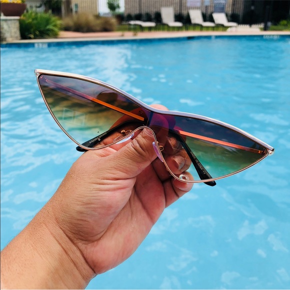 “Aurelie” Gold Metal Slim Cat Eye Sunnies - Picture 4 of 4